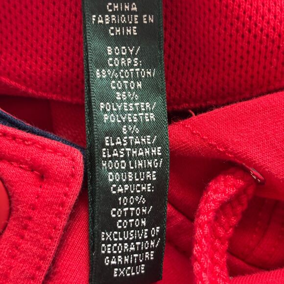 Ralph Lauren Active Women Hooded Jacket Sailing Patch Snap Close Red XL F196 - Picture 8 of 9